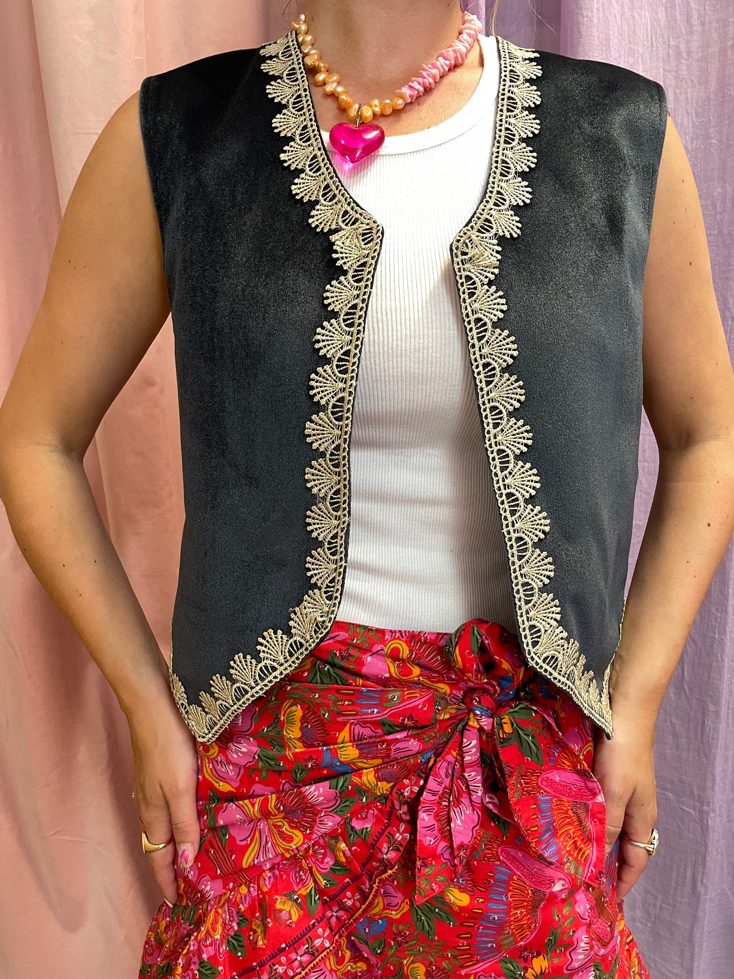 Sample Boho Love Gilet Grijs/Zwart